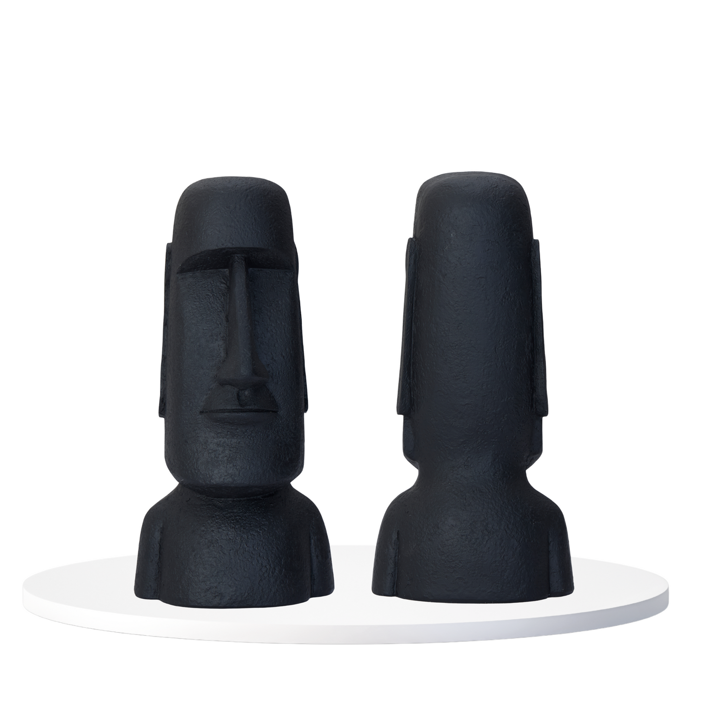 Black Moai Head Sculpture