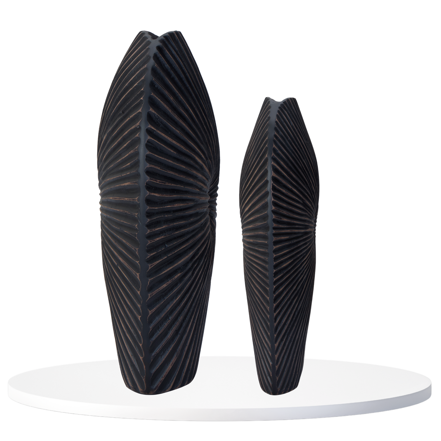 Black Textured Vases