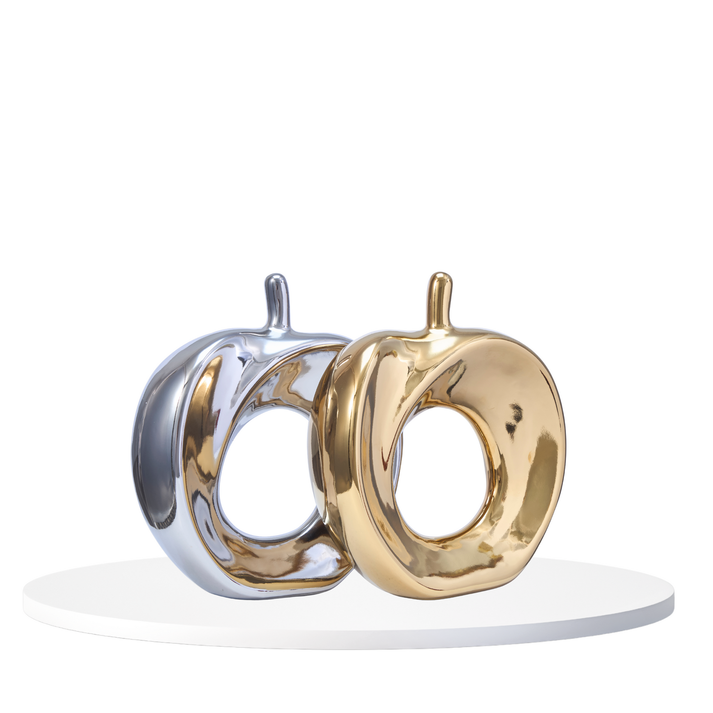 Gold & Silver Apple Figurines