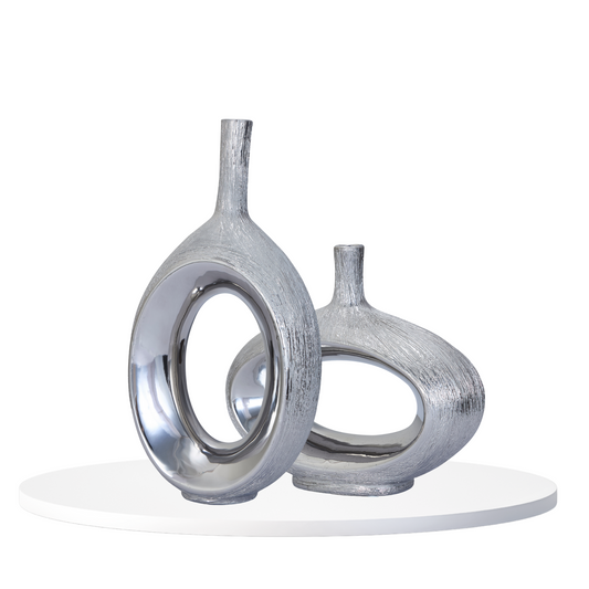 Silver Abstract Vase