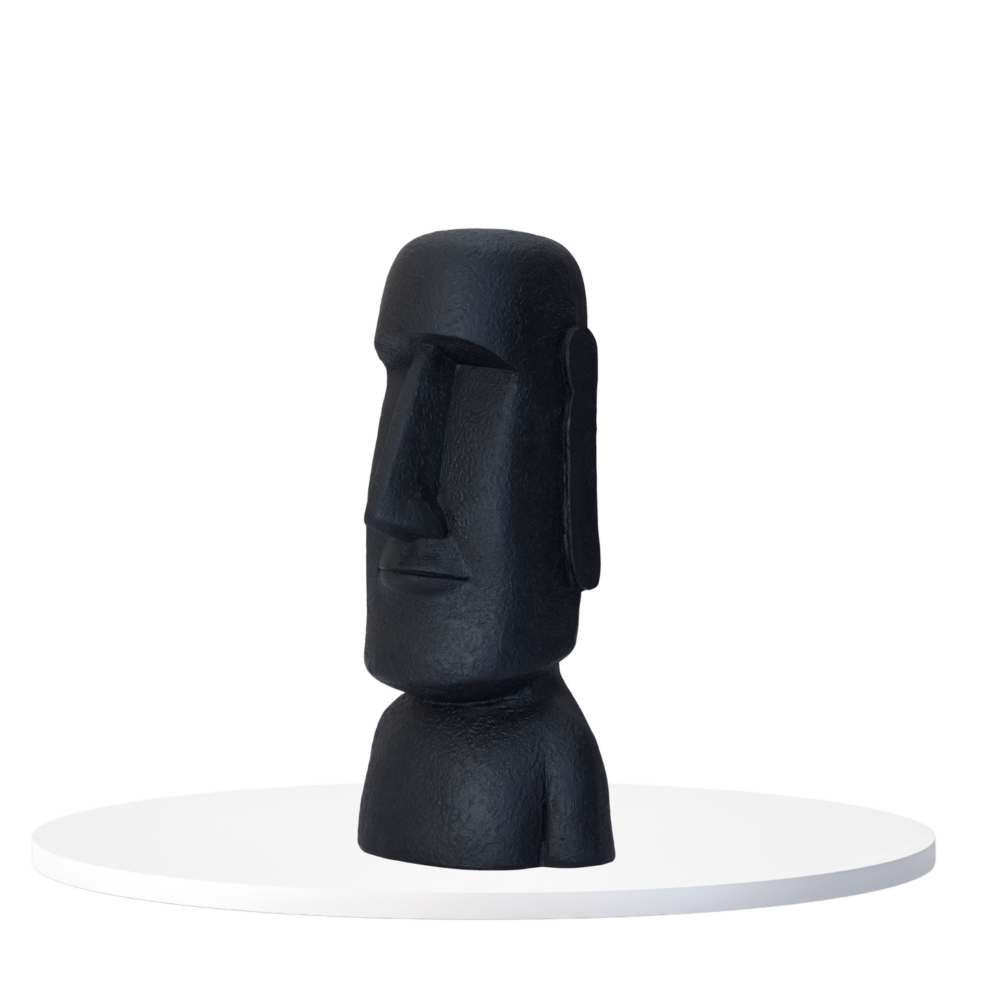 Black Moai Head Sculpture