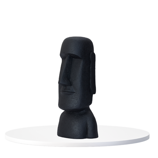 Black Moai Head Sculpture