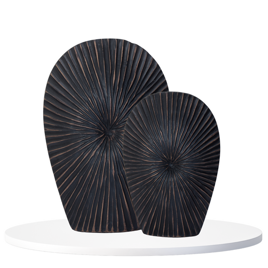 Black Textured Vases