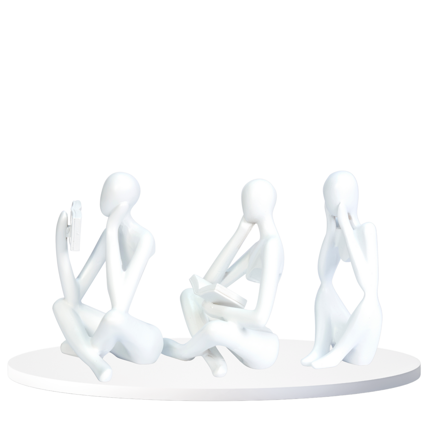 White Abstract Thinker Sculptures