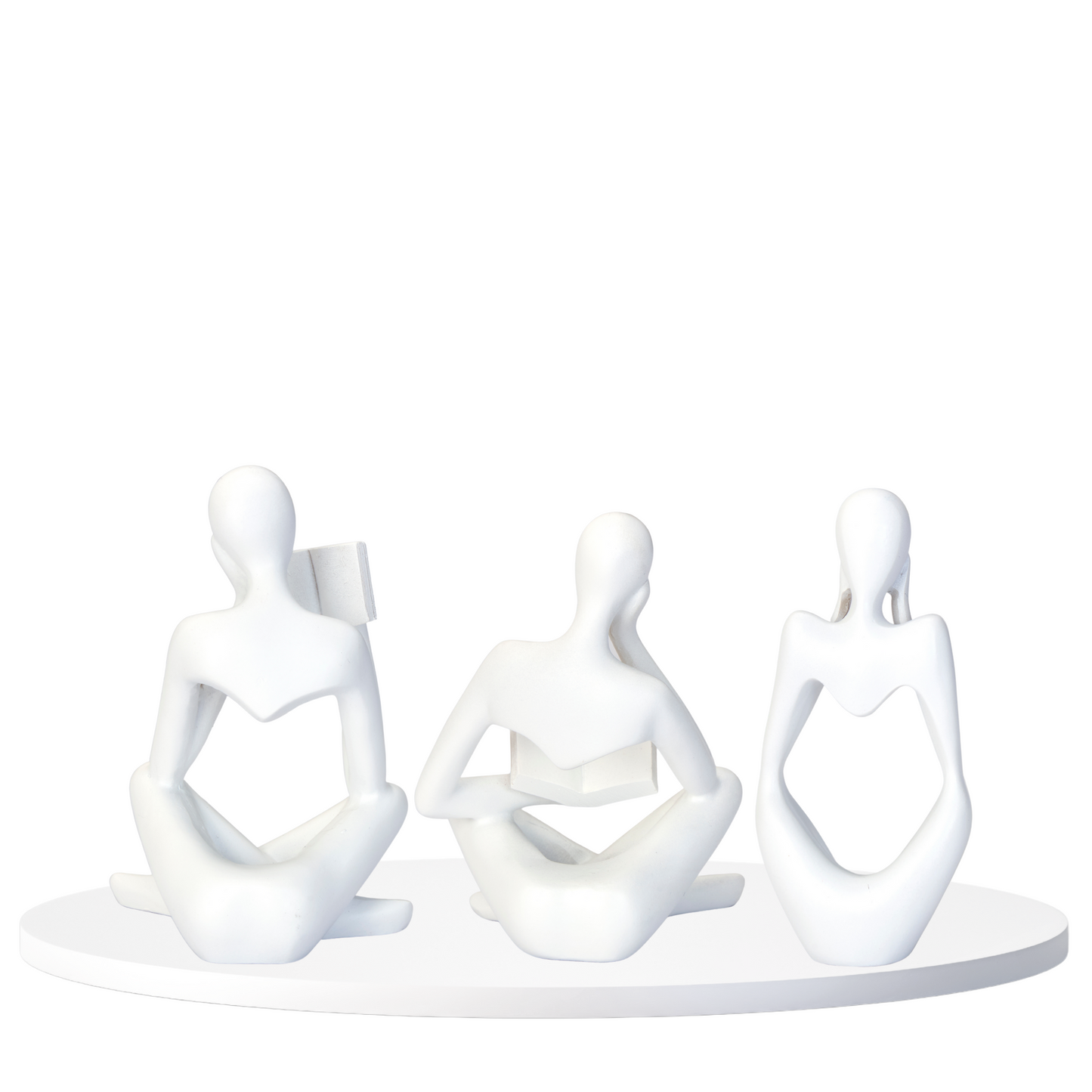 White Abstract Thinker Sculptures