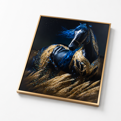 Royal Blue Horse Wall Painting
