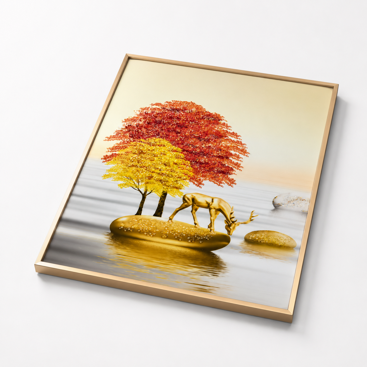Golden Deer Wall Painting