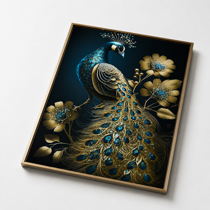 Royal Peacock Wall Painting