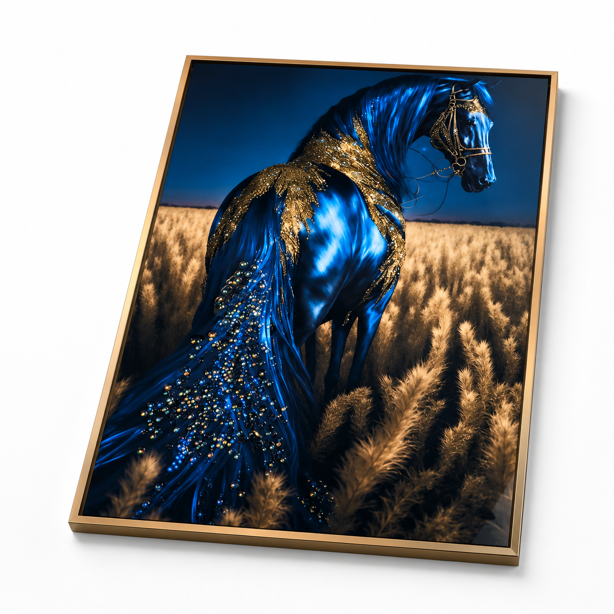 Blue Horse Wall Painting