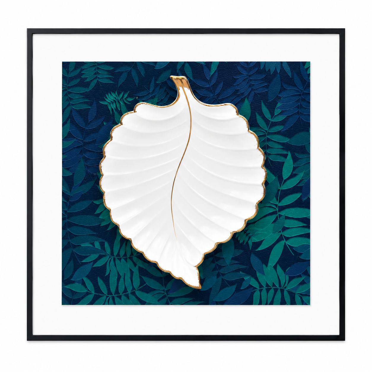 White Leaf Wall Painting