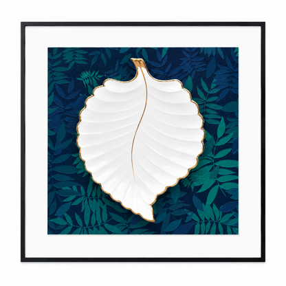 White Leaf Wall Painting