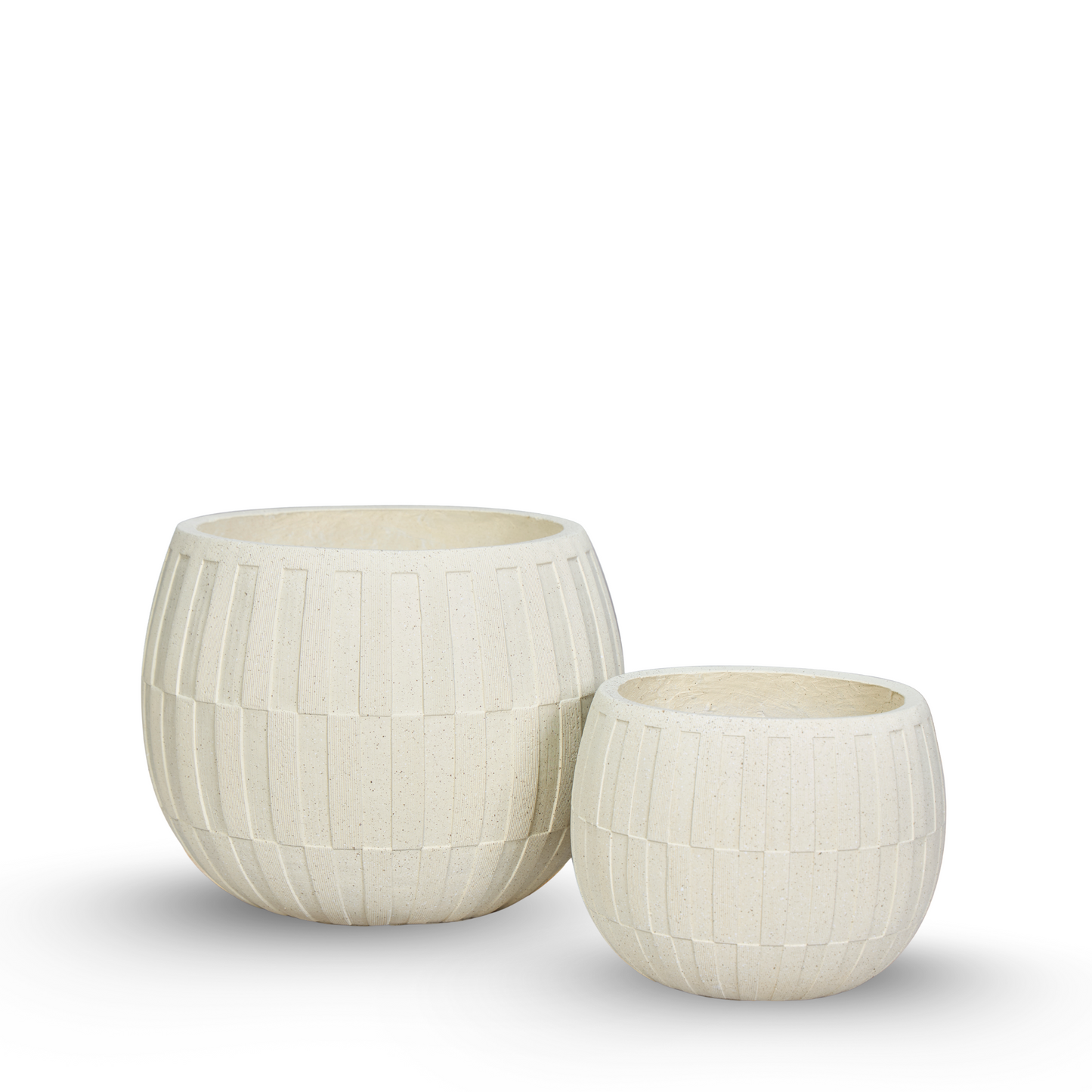 Ivory Pebble Planter Set