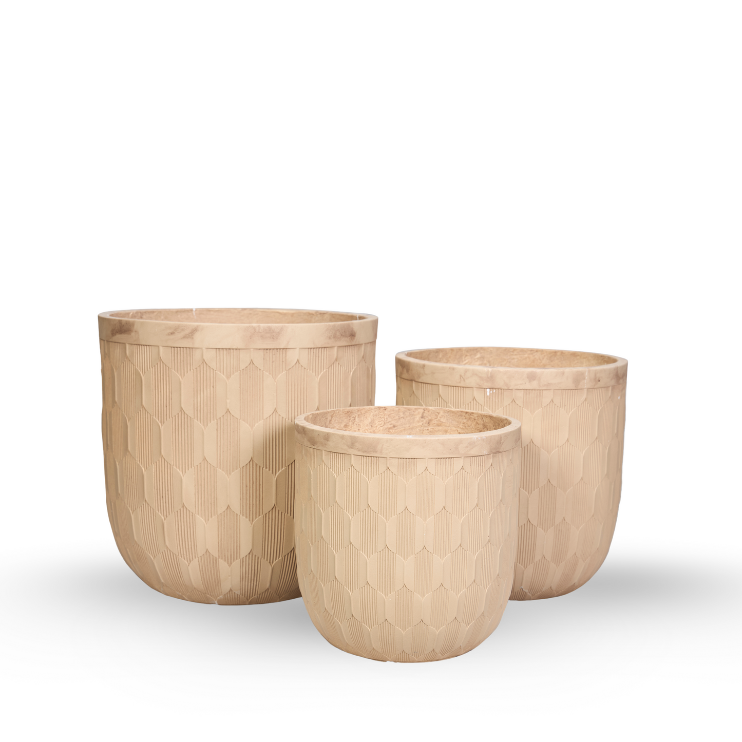 Hexa Beige  Planter Set